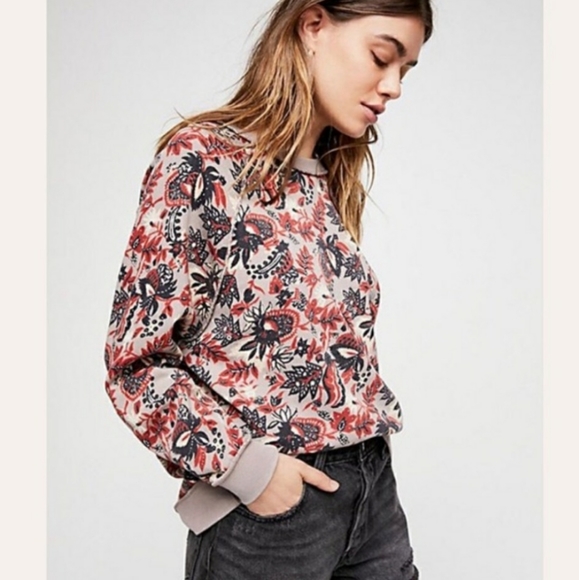 free people floral sweatshirt